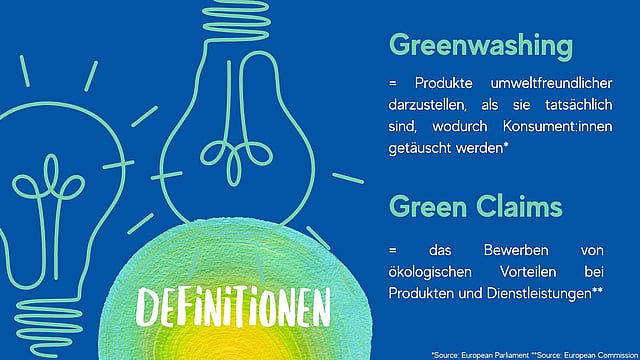 Grafik zur Erklärung der Bedeutung von „Greenwashing“.
